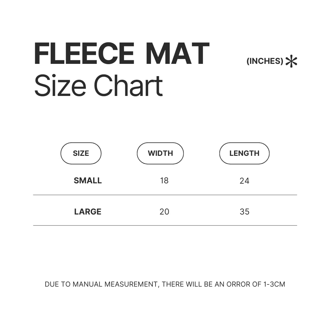Fleece Mat Size Chart - Distractible Merchandise