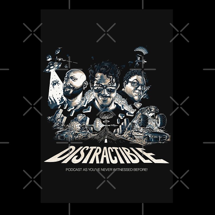 Distractible Merch Monochrome Tote Bag - Image 2