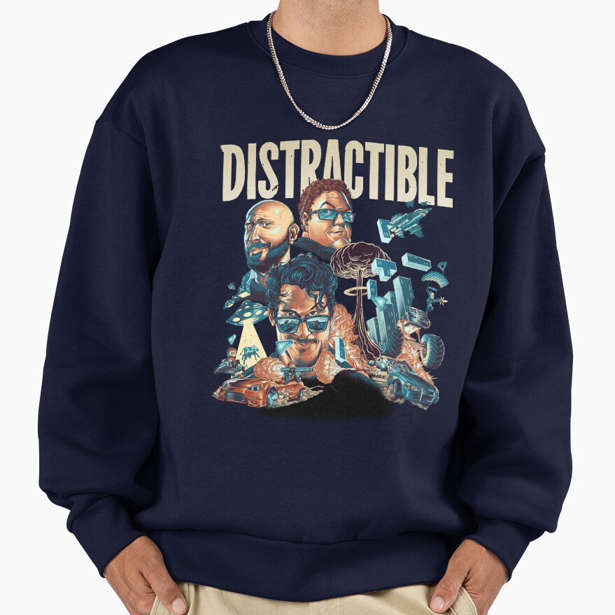 Distractible Podcast Classic Design Sweatshirt - Image 5