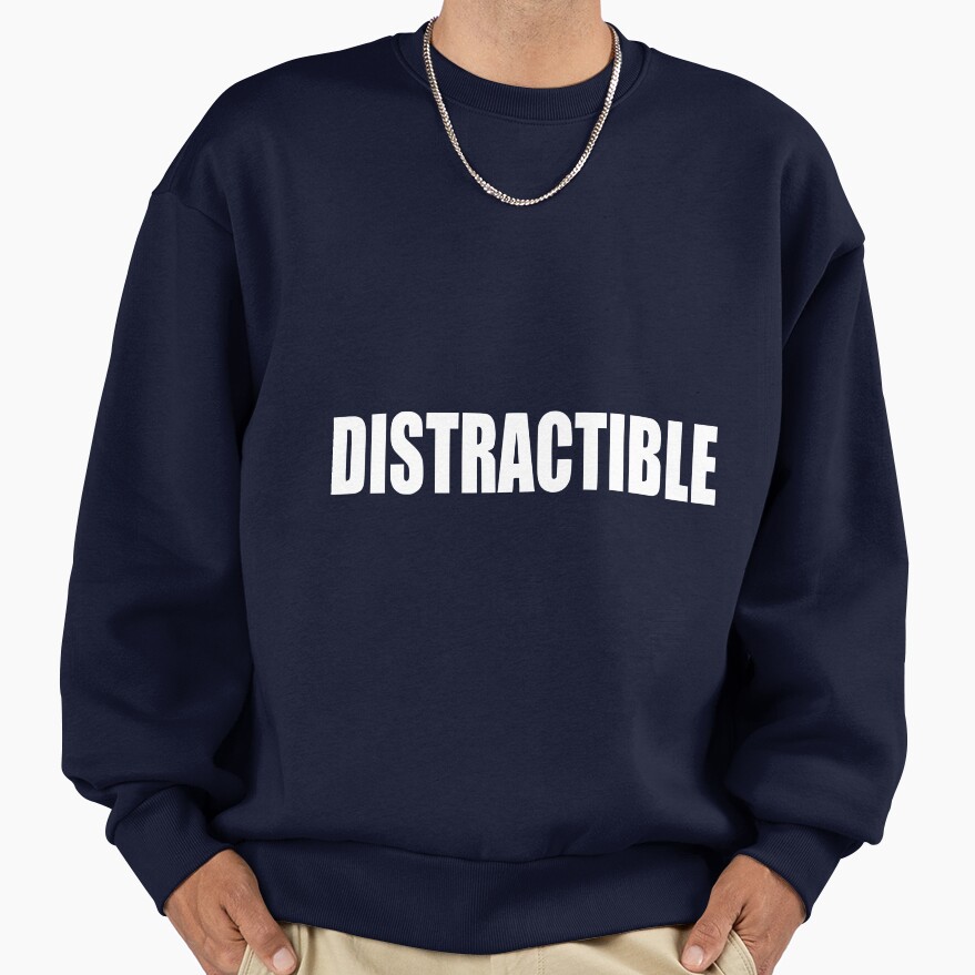 Distractible Podcast Hd Logo Bassic Sweatshirt - Image 5