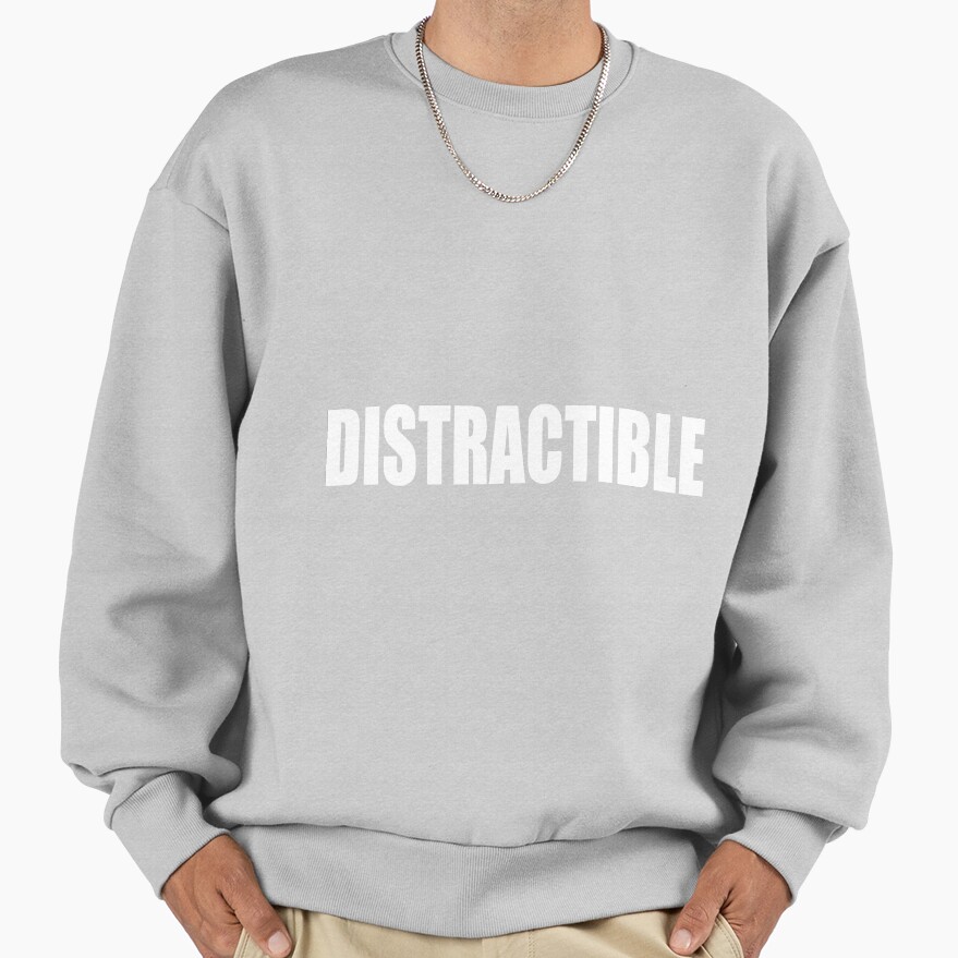 Distractible Podcast Hd Logo Bassic Sweatshirt - Image 4