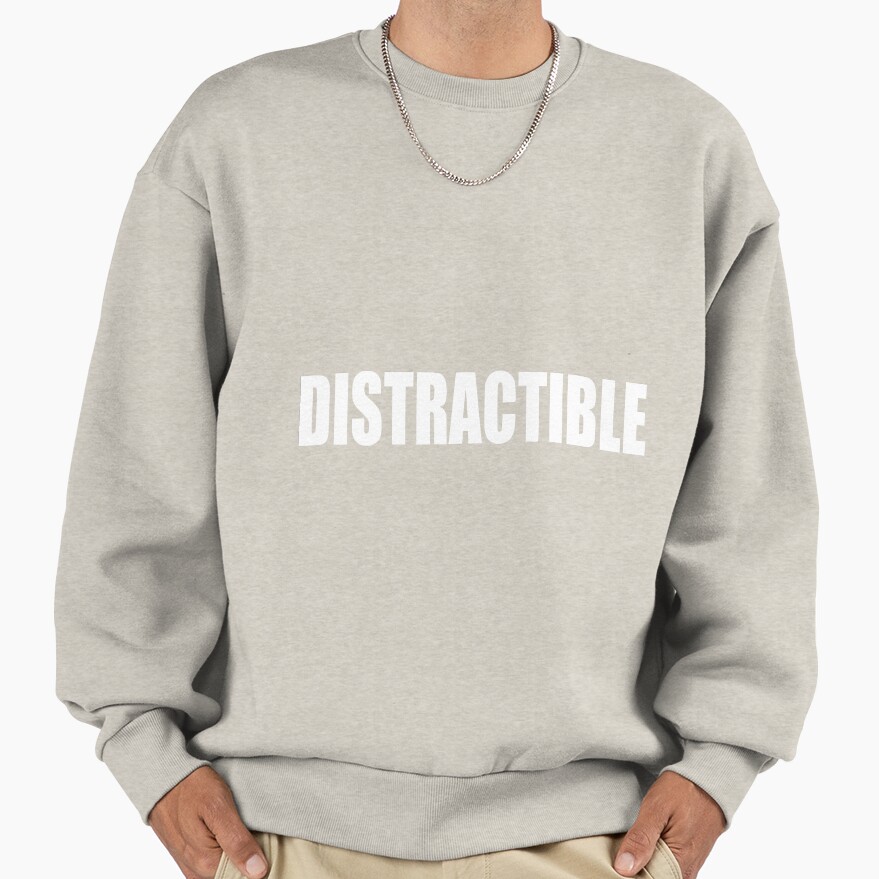 Distractible Podcast Hd Logo Bassic Sweatshirt - Image 3
