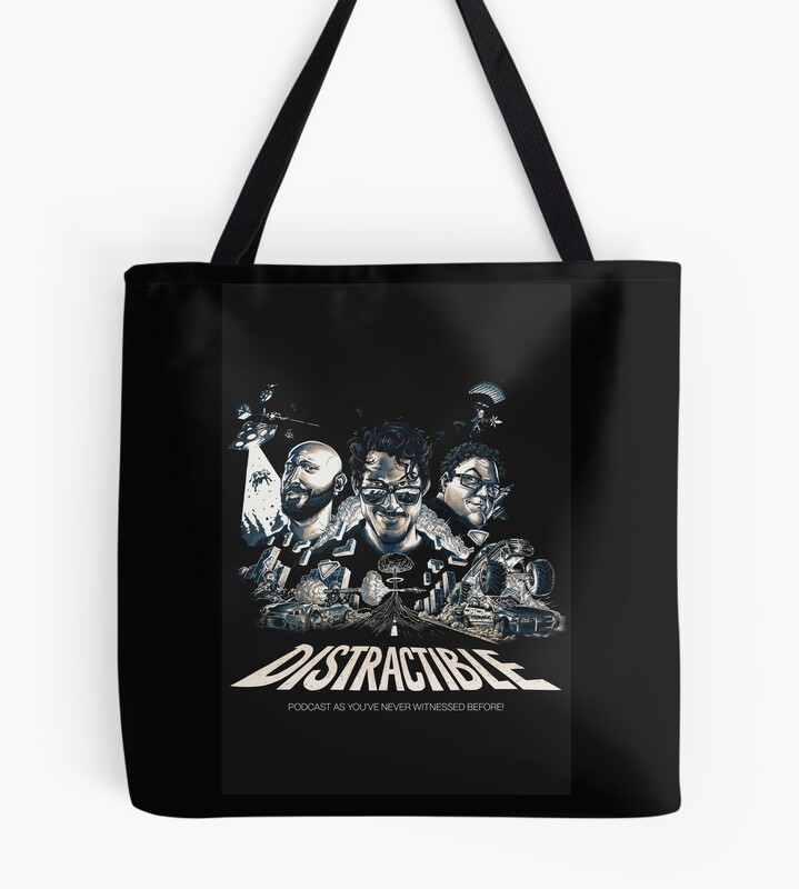 Distractible Merch Monochrome Tote Bag