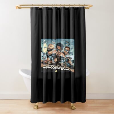 New Design Distractible Postcard Merch Shower Curtain