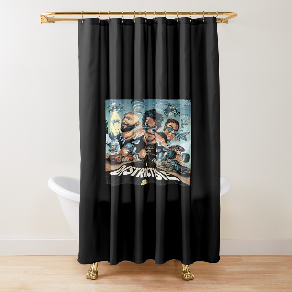 New Design Distractible Postcard Merch Shower Curtain