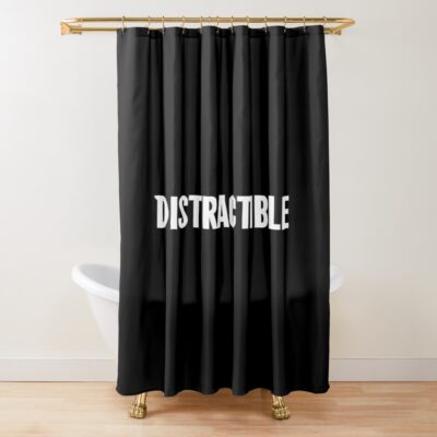 Distractible Logo Bassic Design Shower Curtain