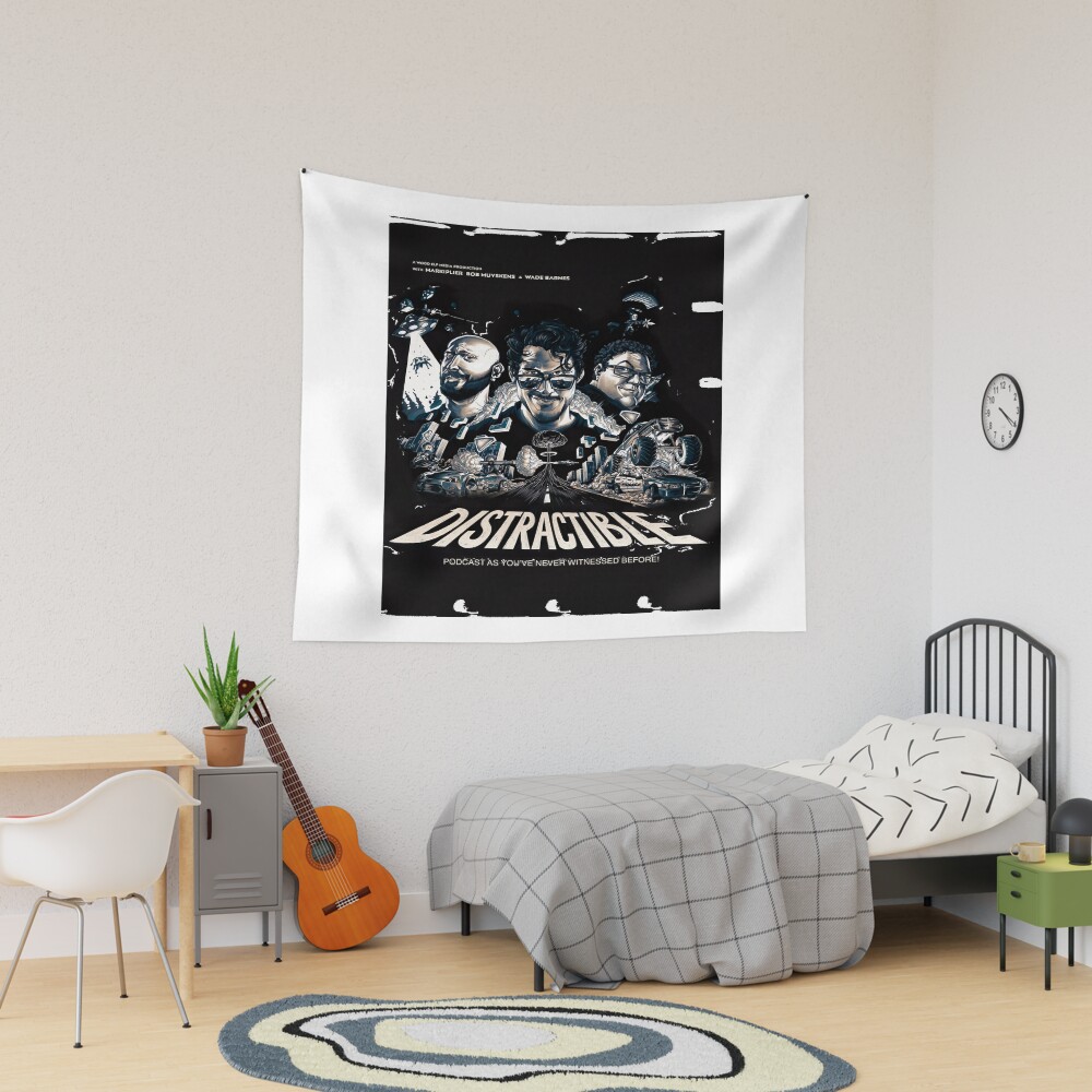 Distractible Merch Monochrome Distractible Tapestry