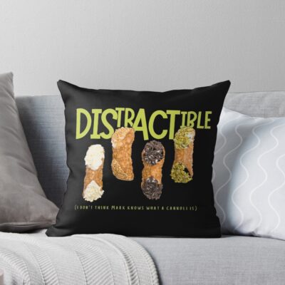 Distractible Podcast Cannoli Bit Throw Pillow