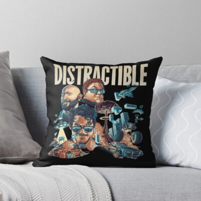 Best Selling Distractible Podcast Wonderfull Throw Pillow