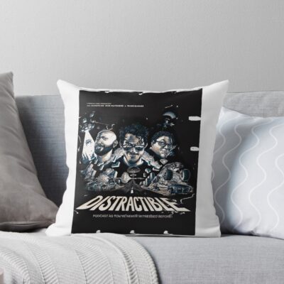 Distractible Merch Monochrome Distractible Throw Pillow