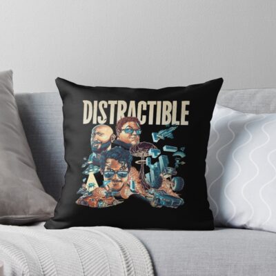 Best Selling Distractible Podcast Merch Throw Pillow